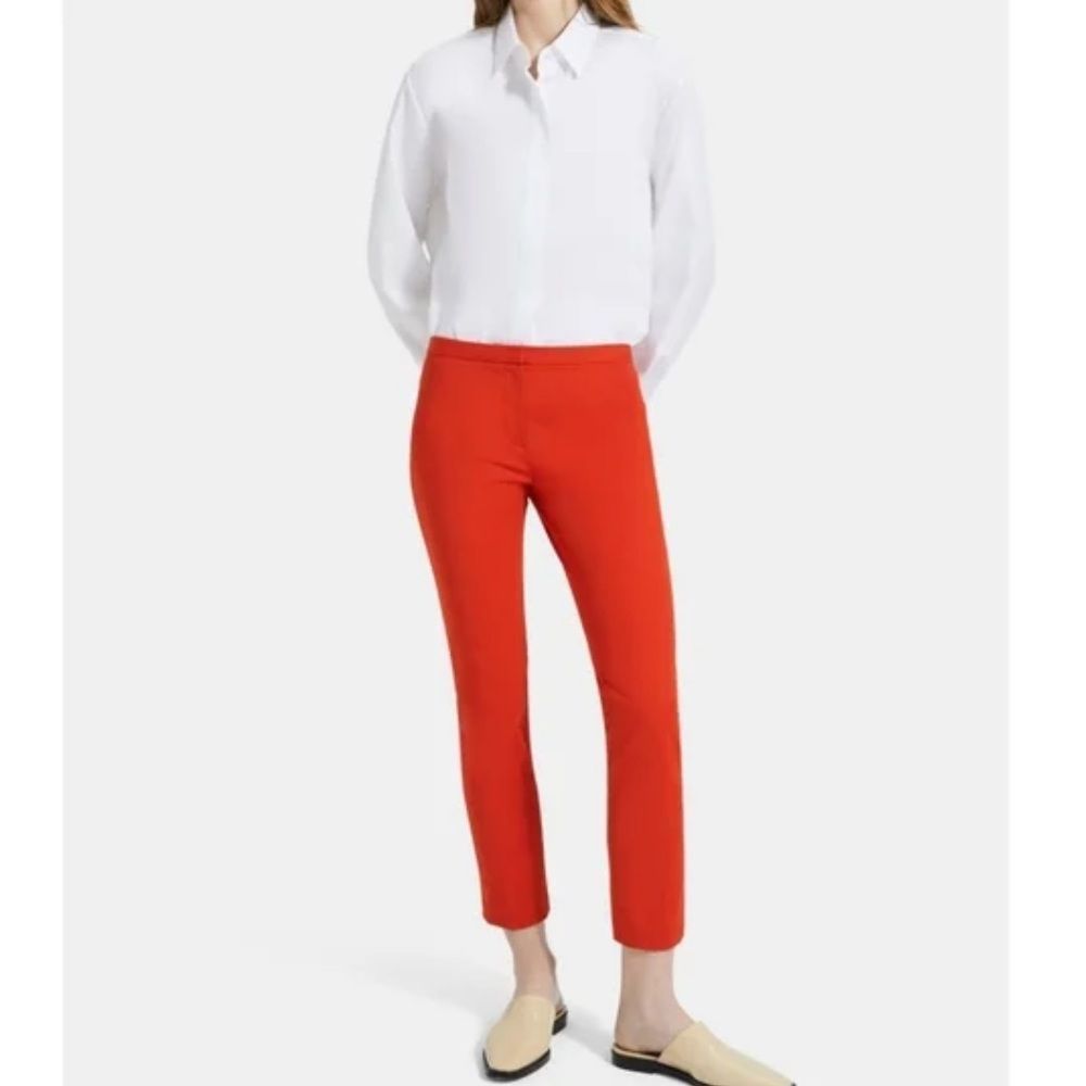 Theory Classic Skinny Pant in Double Stretch Cotton Fire Opal Size 6